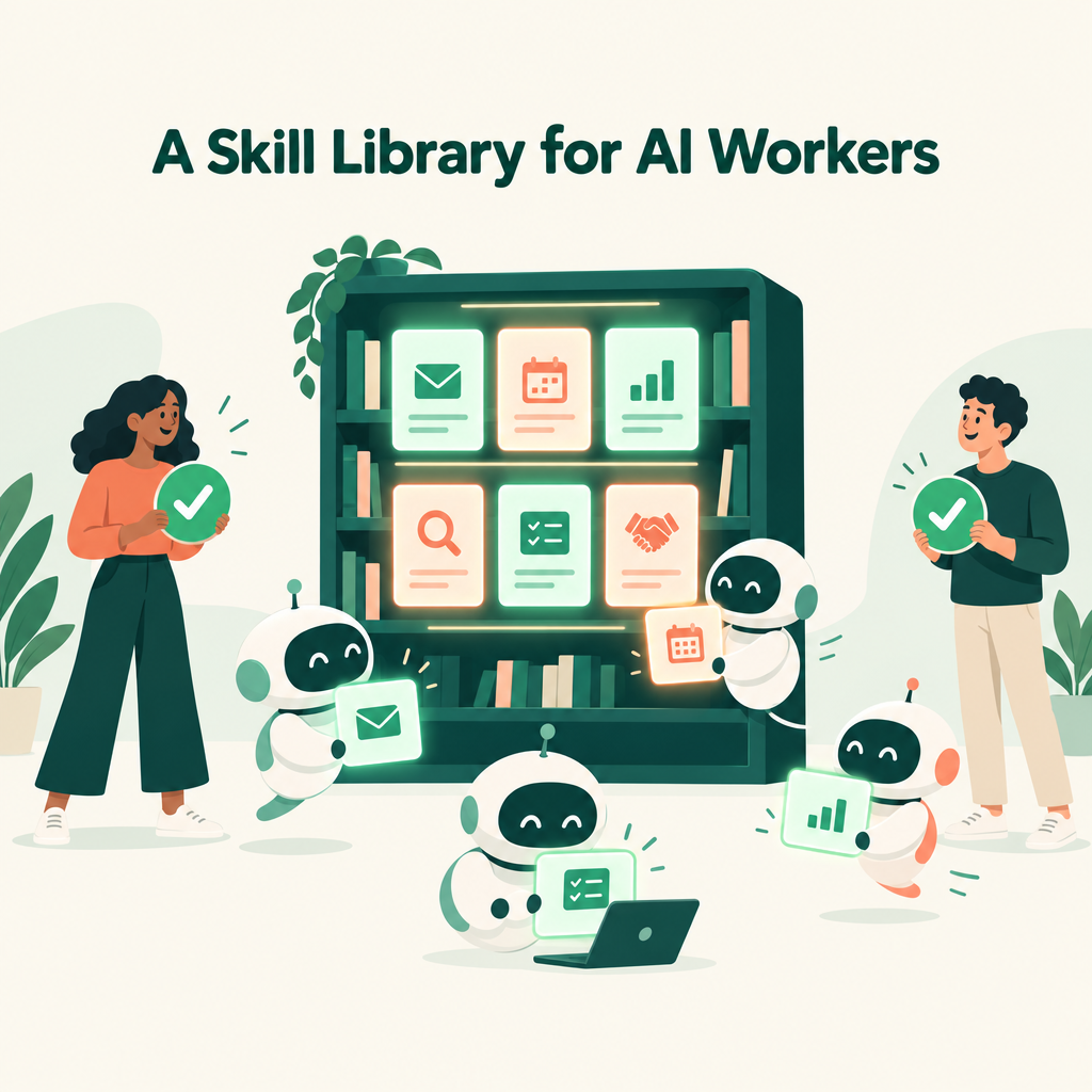 A founder, a small team of AI workers and one shared library of skills